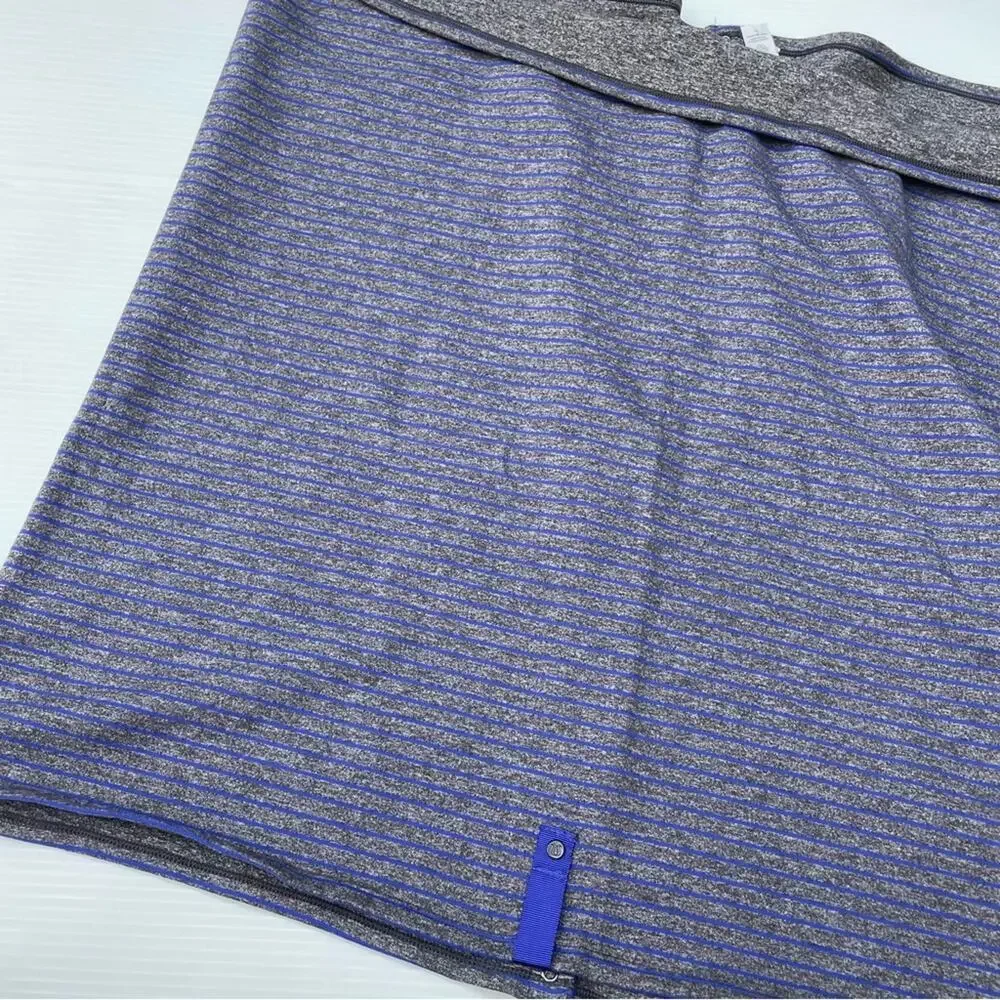 Lululemon Athletica cowl style scarf striped blue and grey